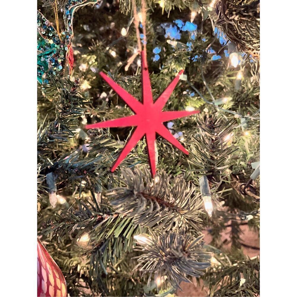 NEW ROOST (6) Multicolor Laser Cut Wood Ornaments Set